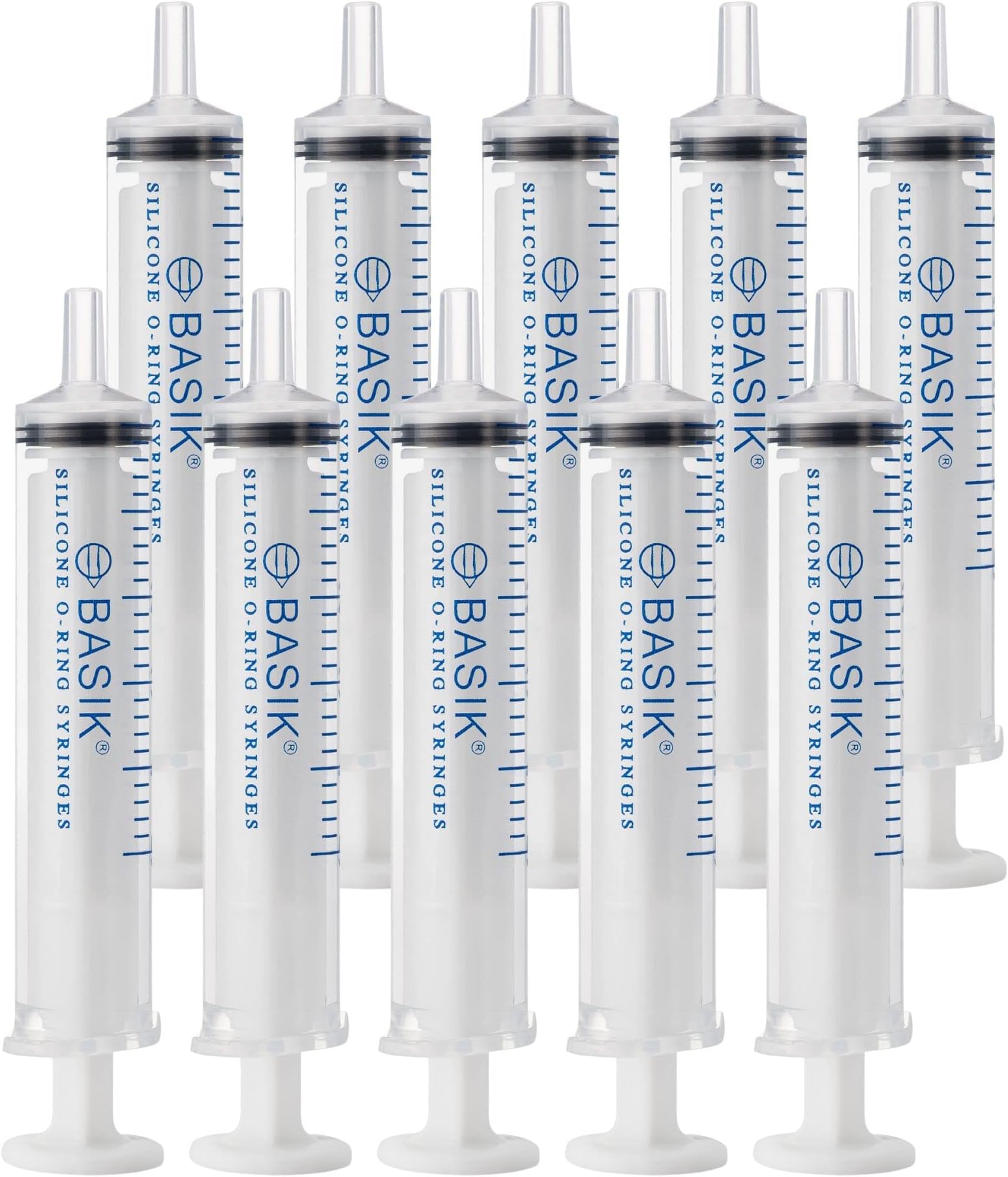 BASIK Silicone O Ring 5cc Reusable Feeding And Oral Syringe 10/Pack Caps Included Individually Wrapped For Hand Feeding Small Animals And Measurements