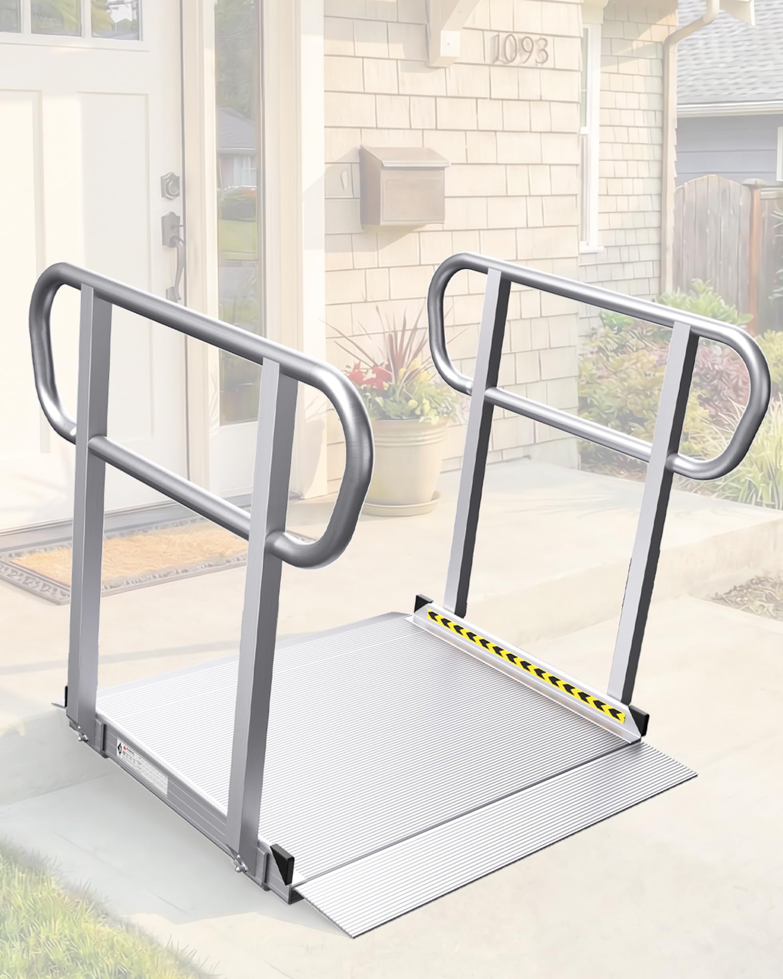 Photo 1 of FACHNUO 3FT Wheelchair Ramp with Handrails, 2000LBS Capacity Handicap Ramps