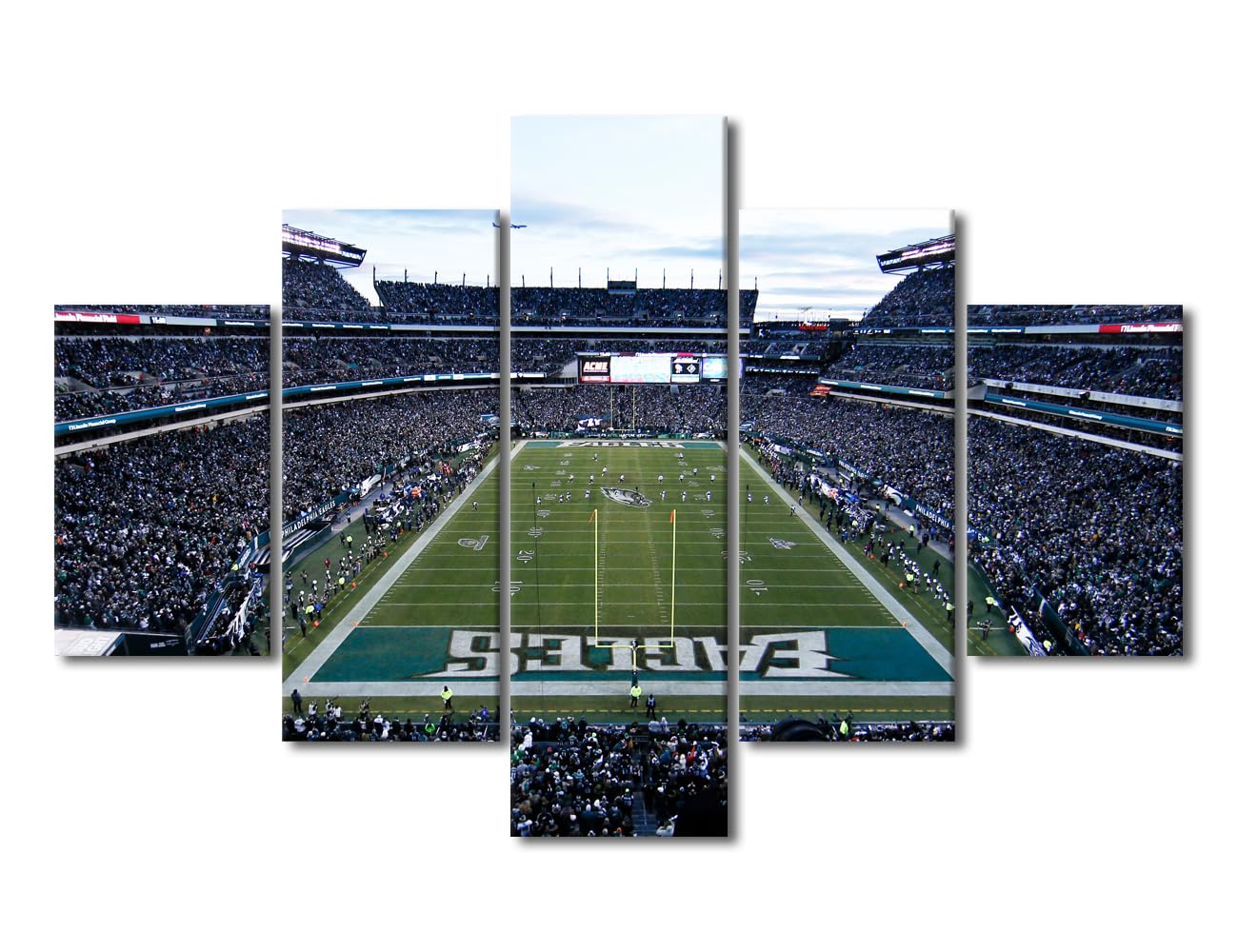 Lienzo decorativo para pared, diseño de águilas de fútbol americano, campo financiero de Lincoln, 5 piezas, arte de pared de estadio de Filadelfia, cuadros para decoración del hogar, pinturas, póster