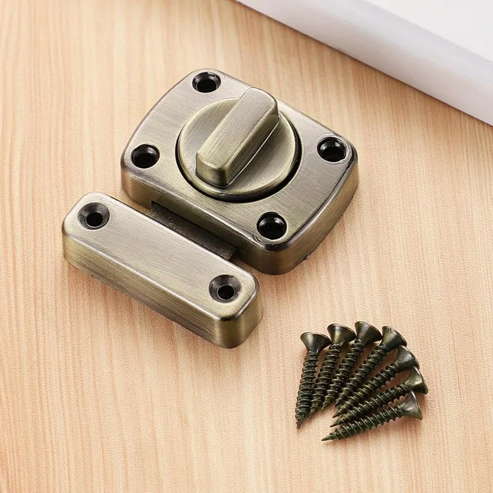 Door Lock, Zinc Alloy Gate Lock Door Latch for Sliding Door, Toilet, Gate, Hotel Bathroom Multicolor(Large Size C)