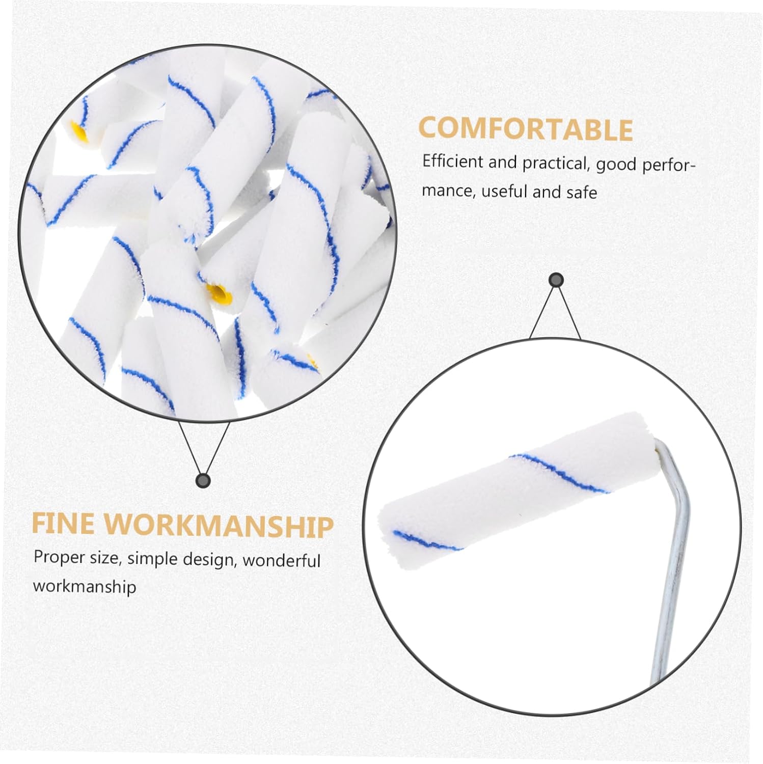 Outanaya 1set Replacement Paint Roller Covers Portable Paint Roller Kit Sturdy Frame for Wall Painting House Painting and