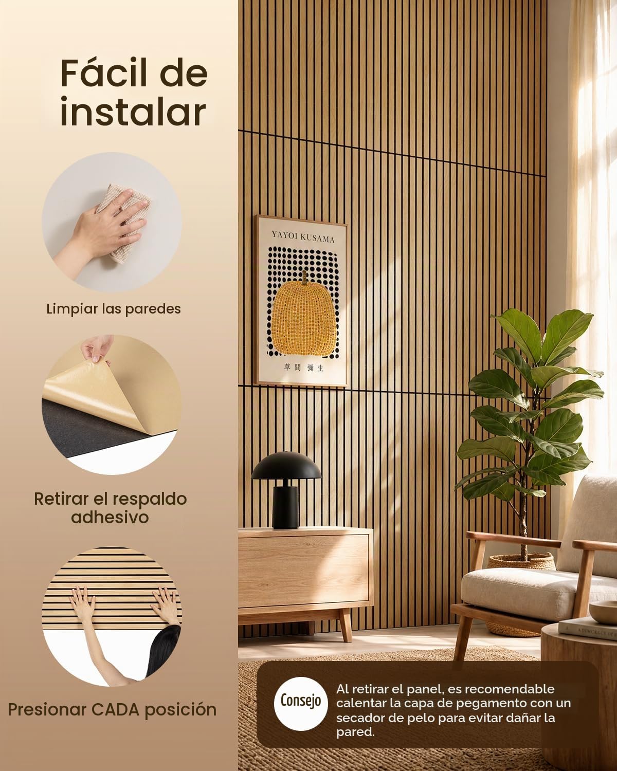 Soundsbay Paneles Acústicos Autoadhesivos Aspecto Madera Roble | 2,88 m²-4 Piezas Pared de gran tamaño para tratamiento acústico decoración, Panel acustico, Espuma acustica 120x60x0.9cm