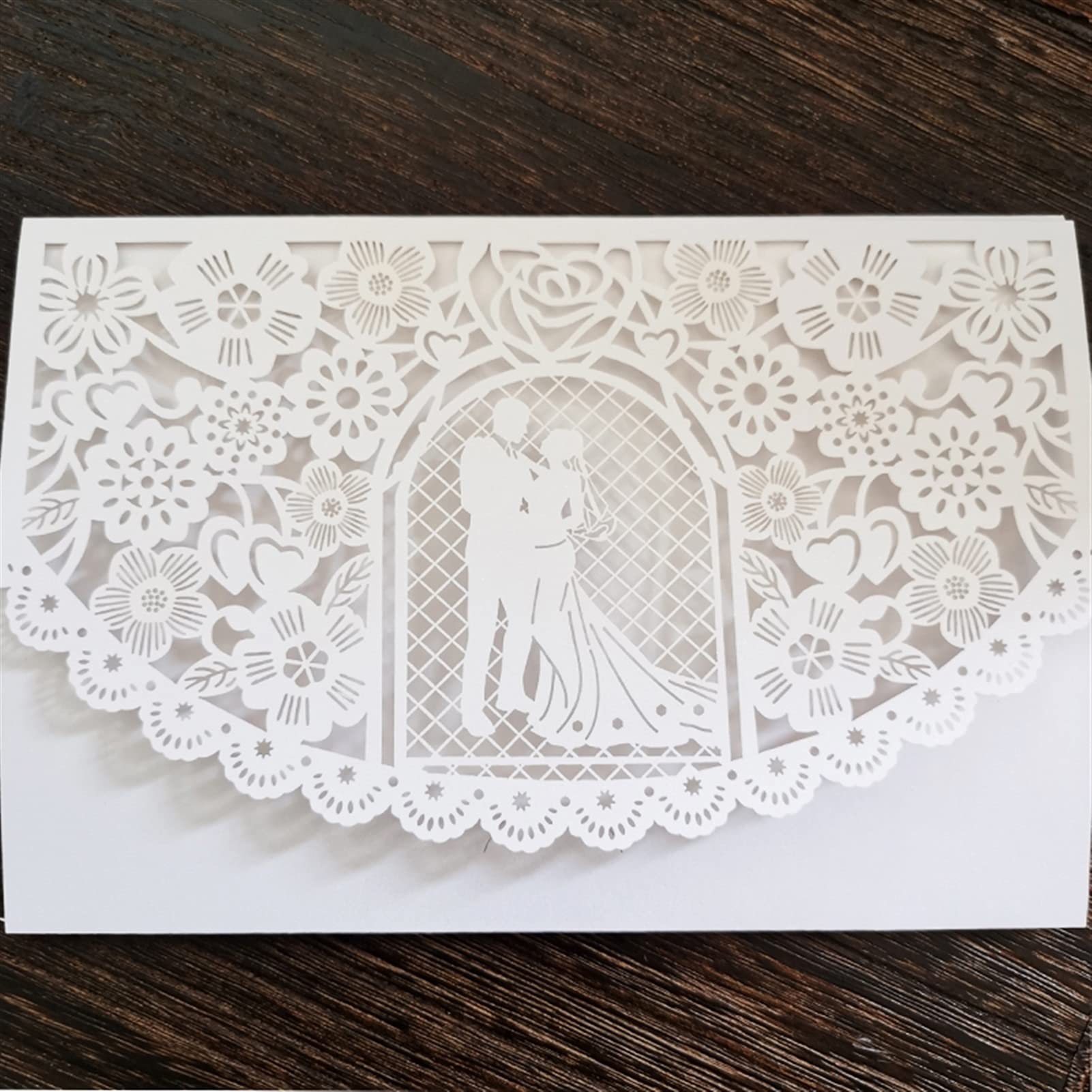 Tarjeta de felicitación Ducha Manera de la Boda Invitaciones del Compromiso Nupcial invita Holder le agradece Las Tarjetas (Embalaje no Incluyen el Papel Interior) Tarjeta de Agradecimiento