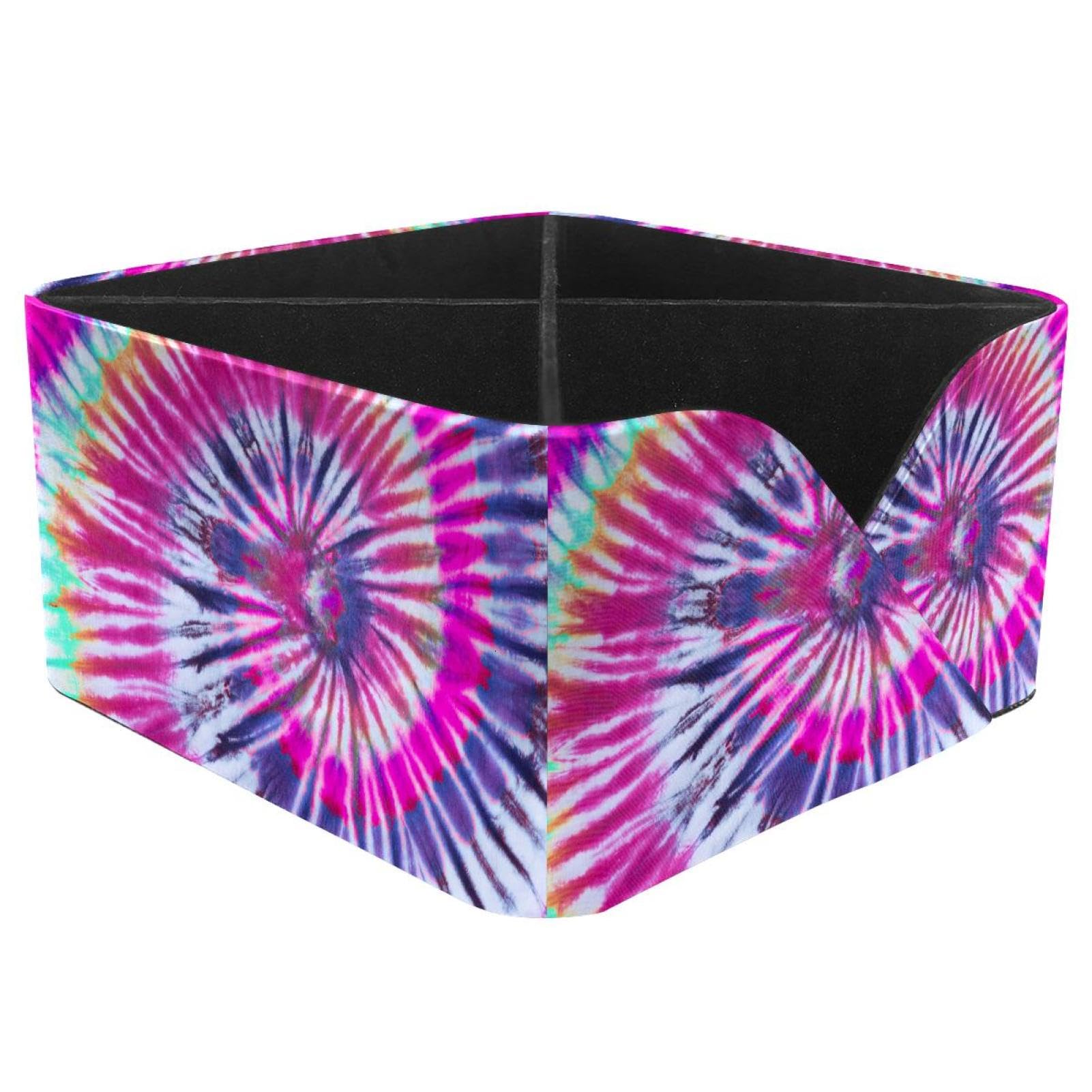 KengjuTesu Tie Dye Pattern Desktop Organizer Pen Holder, Rectangular Pencil Cup for Office, Study and Makeup Stations