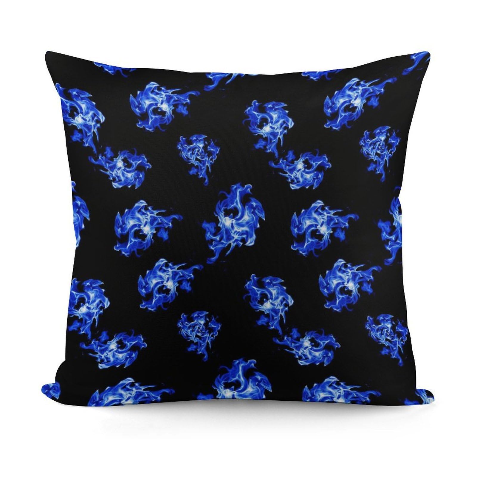 Smazdfxx Picture(252) Square Spring Decorations Pillow Case Modern Home Decor For Bed Sofa Living Room Blue Flame Fire