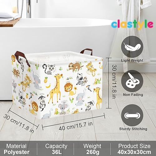 Miniatura 6 de Clastyle Cesta rectangular de almacenamiento para bebé, grande, plegable, para juguetes, cuarto del bebé, aula, libros, estantería, toalla de ducha,