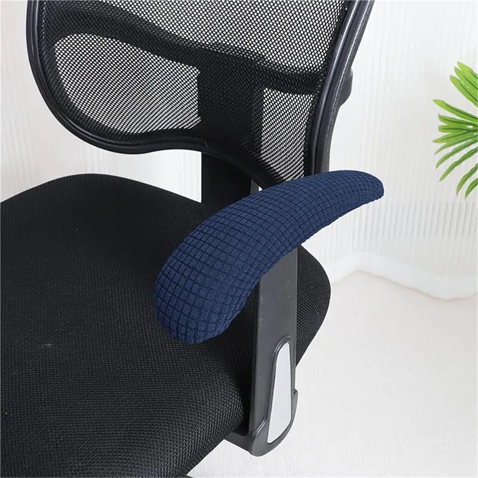Funda elástica y extraíble para Silla de Oficina, 10 Pares de Fundas universales for reposabrazos Silla Oficina, Lavables, elásticas, Multicolores(Deep Gray)