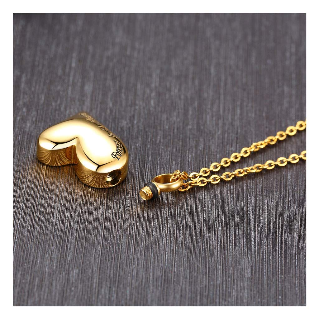 Hasayo Heart Ashes Necklace Cremation Urn Pendant Jewellery Retro Steel for Memory of Pet Memorial Keepsake Meaningful