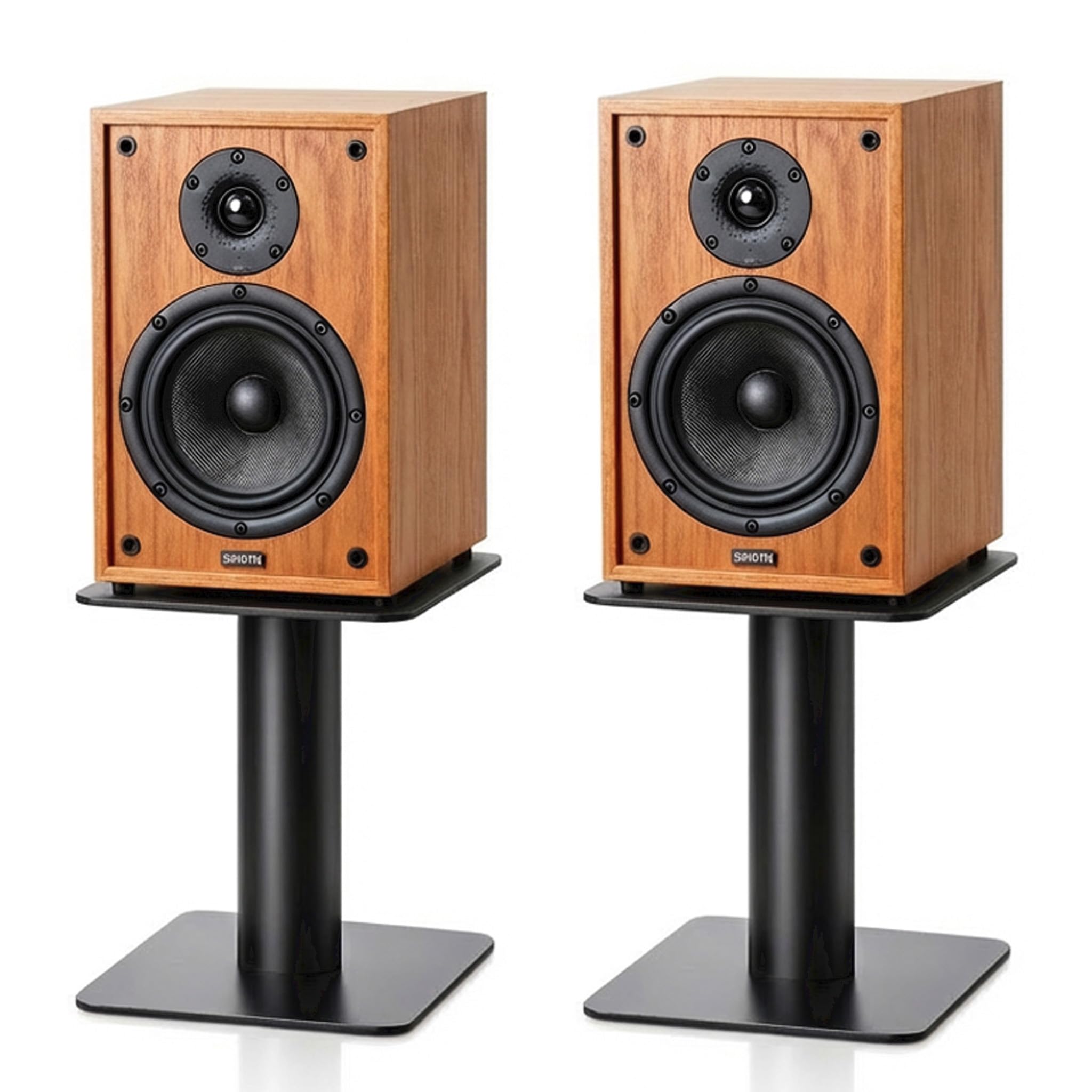 5-8 Inch Desktop Speaker Stands with Cable Management, 25kg Heavy Duty Steel Desk Speaker Stand for Bookshelf Speakers & Studio Monitors, Stable Desktop Speaker Stand Pair, Cleaner Desk Audio Setup