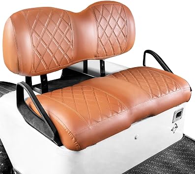 NOKINS Golf Cart Seat Covers Fit EZGO TXT RXV Freedom Liberty Express Premium Front Seat Cushion, Golf Cart Accessories Replacement Premium Front Seat Covers, No Stapler All Brown