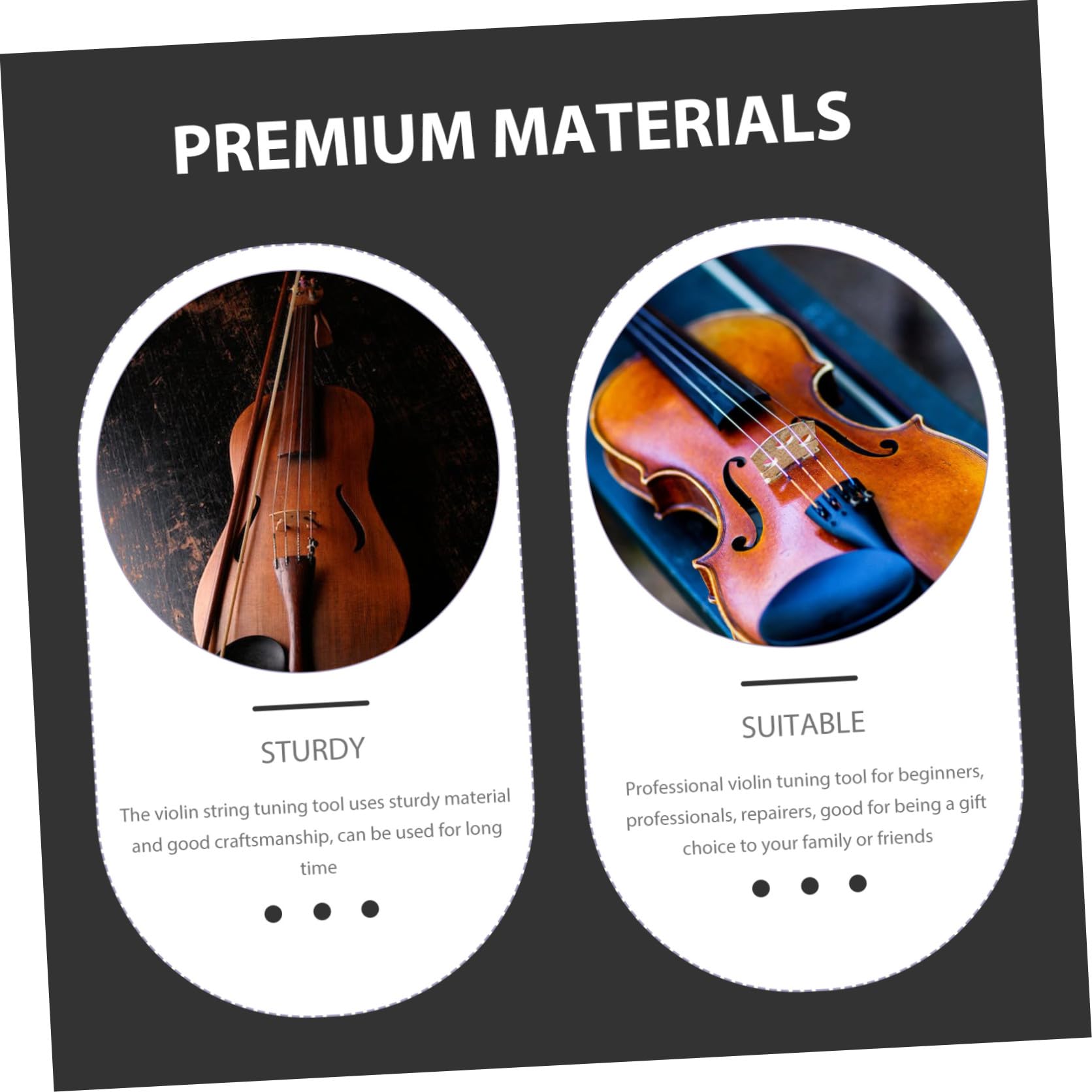 Toyvian 5pezzi Accordatore Fine Per Corde Violino Strumento Di Professionale Con Manopola Per Tuning Accessorio Pratico Per Musicisti e Insegnanti Di Violino Strumento Necessario Per
