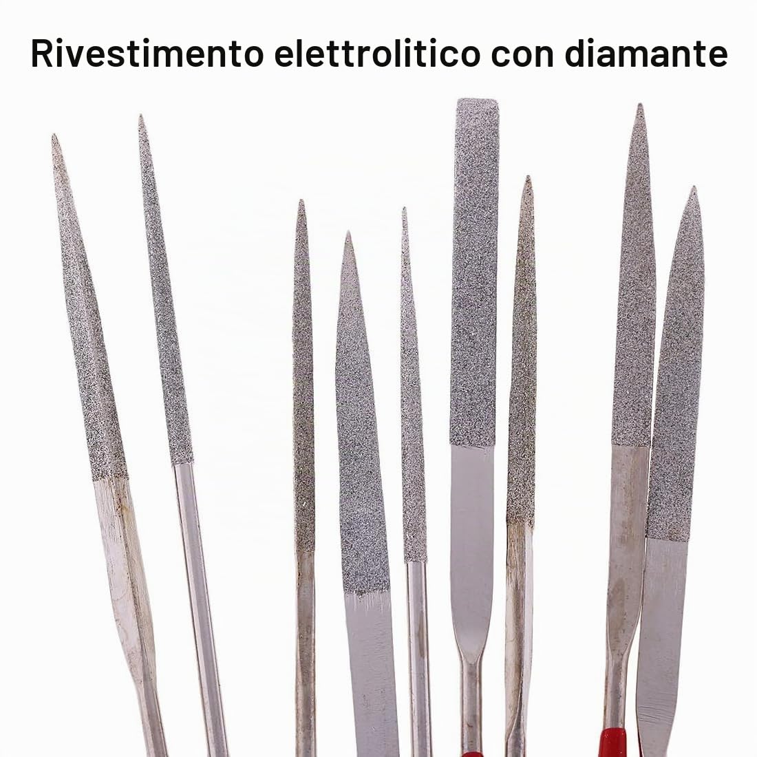 Set di 20 mini lime per chiavi con manico in gomma per legno, metallo, vetro e ceramica, accessori per stampante 3D, strumenti per modellismo con custodia in plastica richiudibile