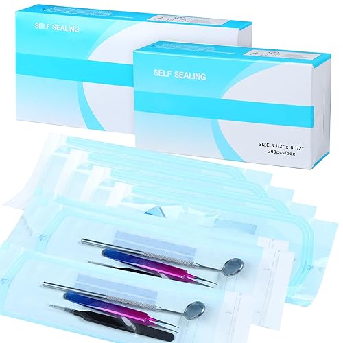 1000 bolsas autoadhesivas de diferentes tamaños, bolsas dentales, bolsas para instrumentos de arte de uñas, bolsas para herramientas de dentista, 5