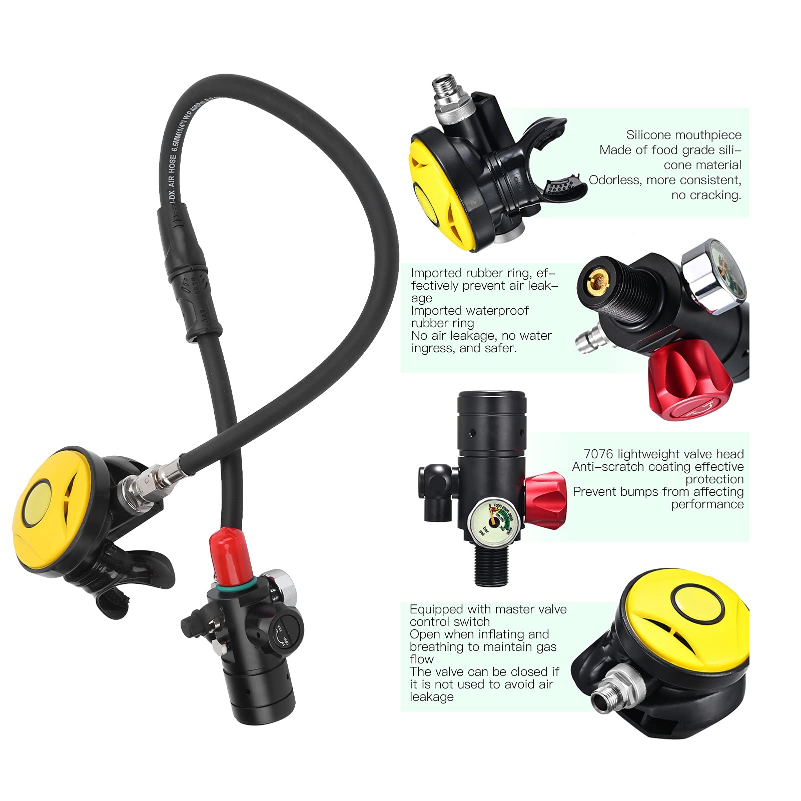 SPYMINNPOO 1L Set, Mini Diving Set with Breather Relief Valve Strap Diving Goggles for Underwater Exploration (Black)