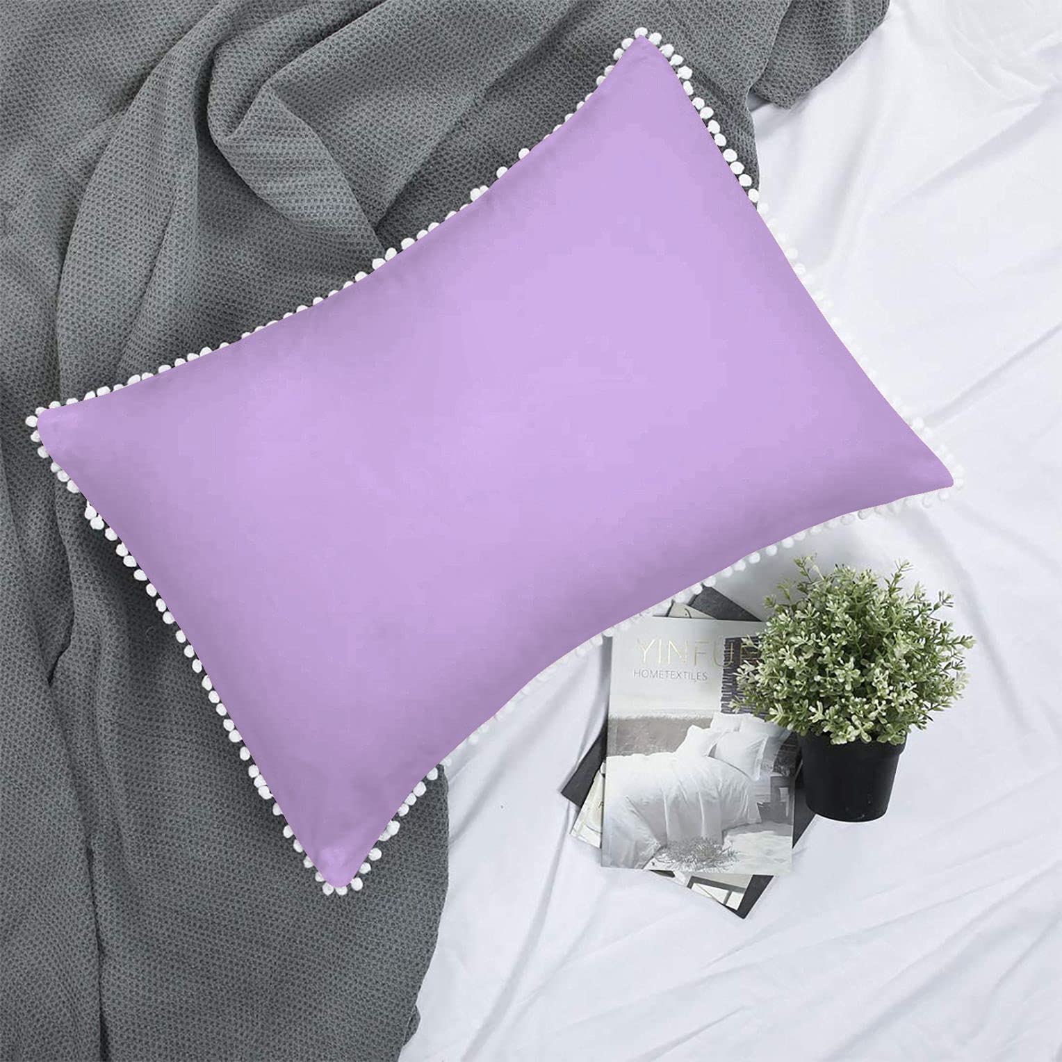 Parure De Draps Olympic Queen - 100% Coton égyptien 1000 Fils - Lavande Uni - NEUF