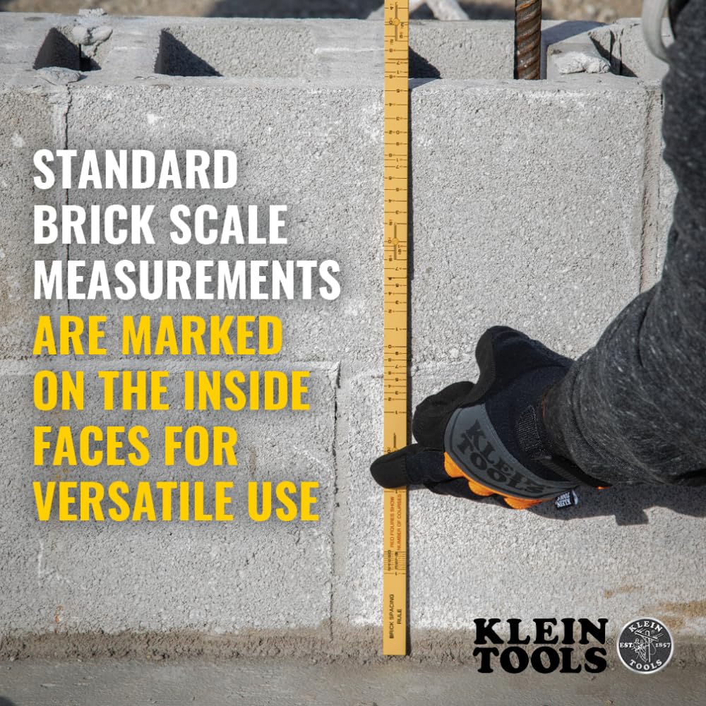 Klein Tools 6-Foot Fiberglass Ruler - Brick Scale -3