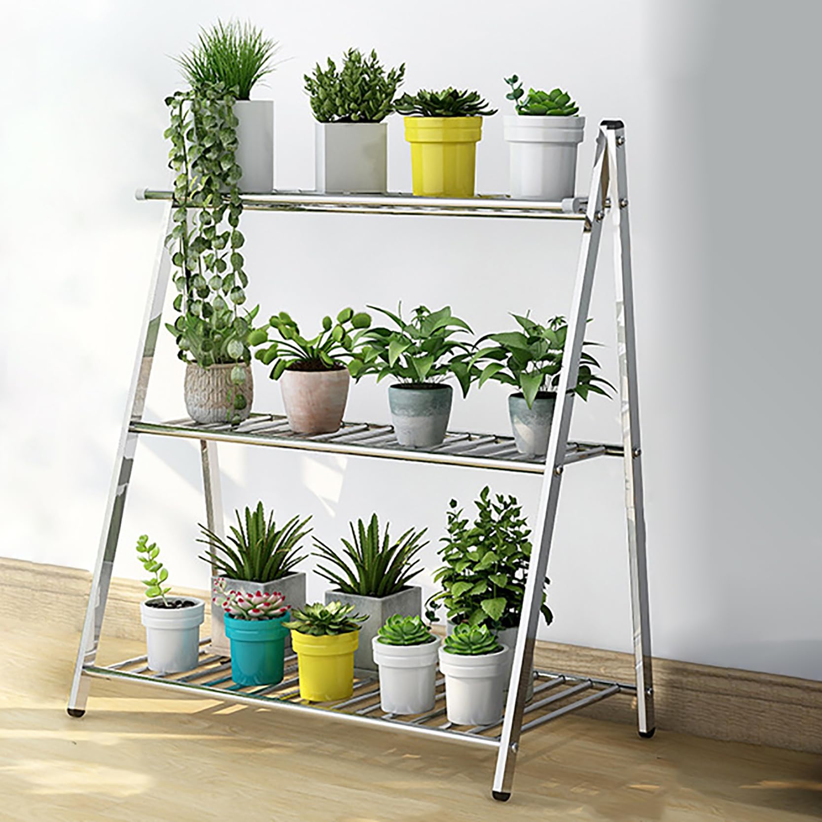 ⑤植物台座 オリジナル ステンレス製 Amazon | フラワーラッ観葉植台 クステンレス鋼 多層 屋内棚 頑丈で