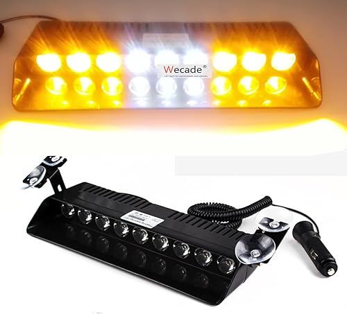Miniatura 5 de 9Luz LED Wecade estroboscópica de 9 W de advertencia para camioneta, se coloca en el limpiaparabrisas. Luz con 16 patrones superbrillantes para