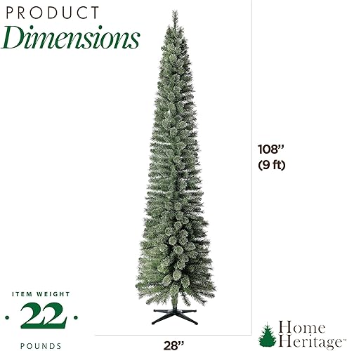 Miniatura 43 de Home Heritage Árbol de Navidad artificial Stanley de 7 pies, preiluminado con conos de pino y bayas, 350 luces incandescentes blancas y 335 puntas