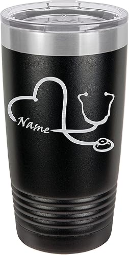 Miniatura 2 de Nurse Stethoscope Personalized Tumbler | Doctor Gift, Customizable 20oz Cup, Engraved Coffee Tumbler, Insulated Tumbler, Metal Bottle