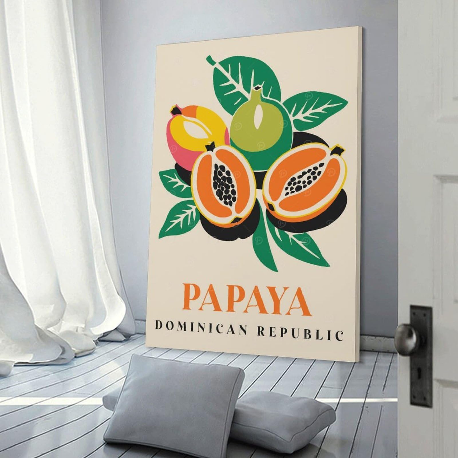 Junmoney Papaya Dominican Republic Wall Picture Print 20x30inch(50x75cm), for Picture Wall Styling in Lounge Or Bedroom, Ideal for Building A Coordinated Art Wall