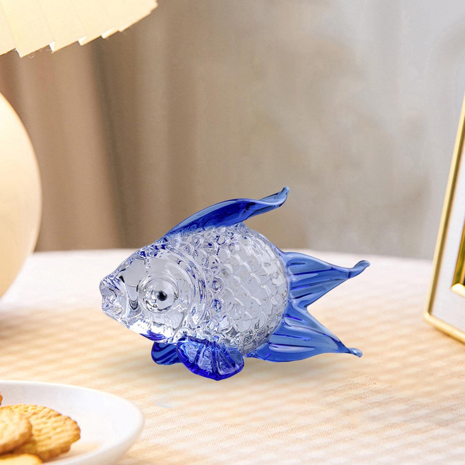 風水置物招財ガラス製金魚彫刻 約10cm 風水置物招財ガラス製金魚彫刻 約10cm
