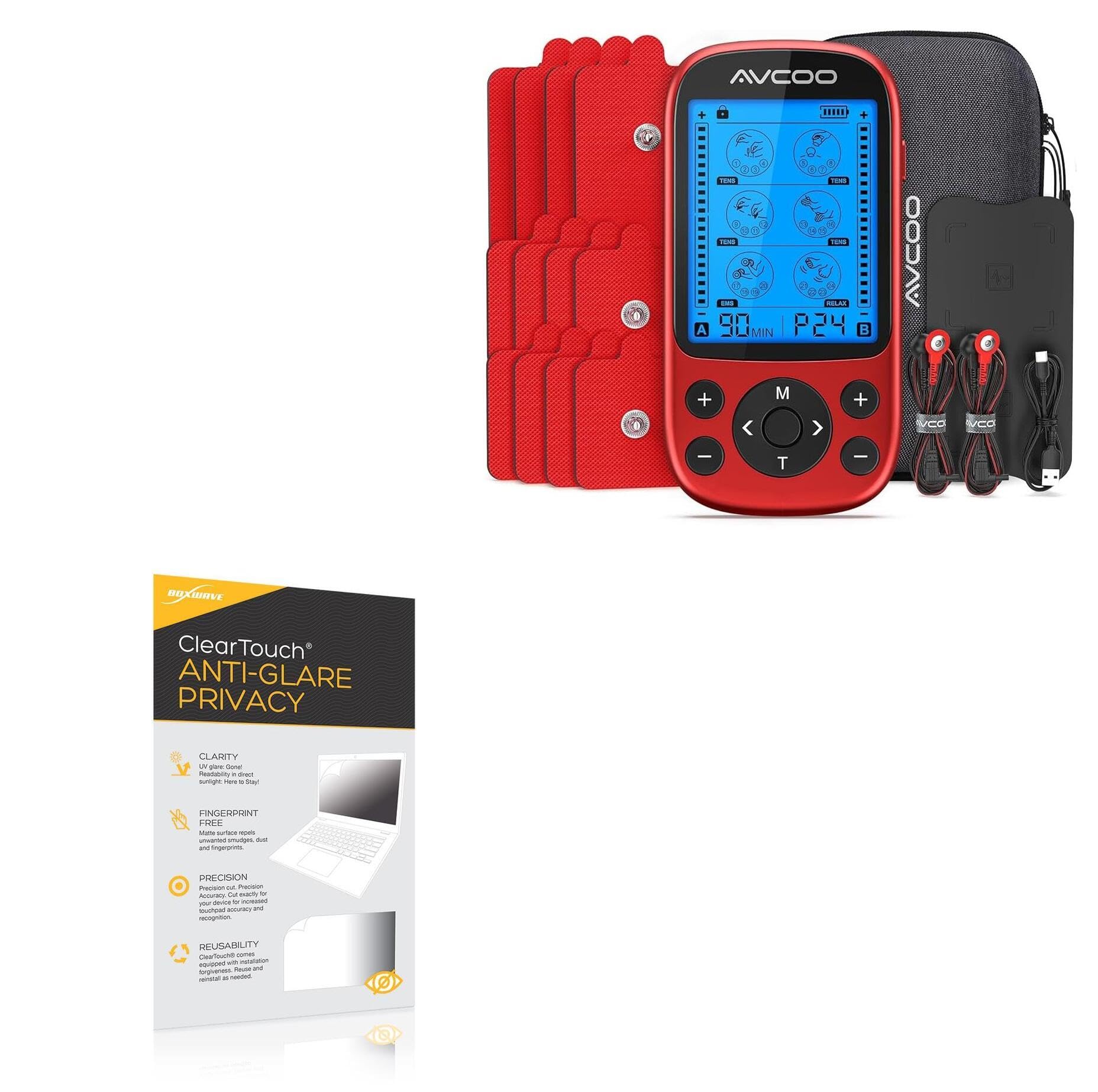 BoxWave Screen Protector Compatible With AVCOO TA2224C - ClearTouch Anti-Glare Privacy (2-Pack), Privacy Screen Protector Flexible Film Anti-Glare