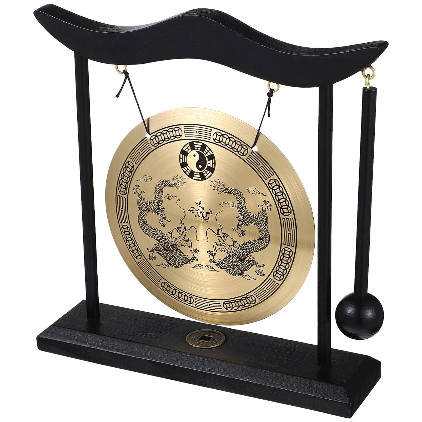 Instrumentos Musicales Adultos Gong de Cobre con Mazo para Decoración Retro y Artesanal, para Decoración del Hogar y Meditación, con Fina Elaboración y Diseño Resistente