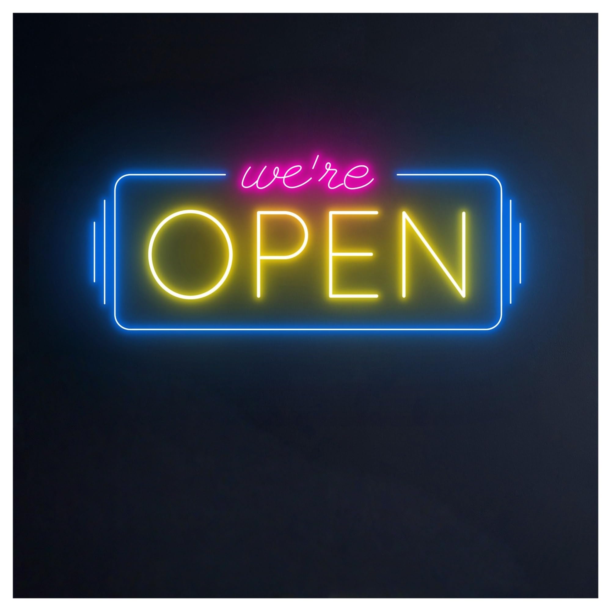 Sign Lamp We are Open Neon Sign, Suitable for Shop Bar Welcome Decor with Dimmable 50cm