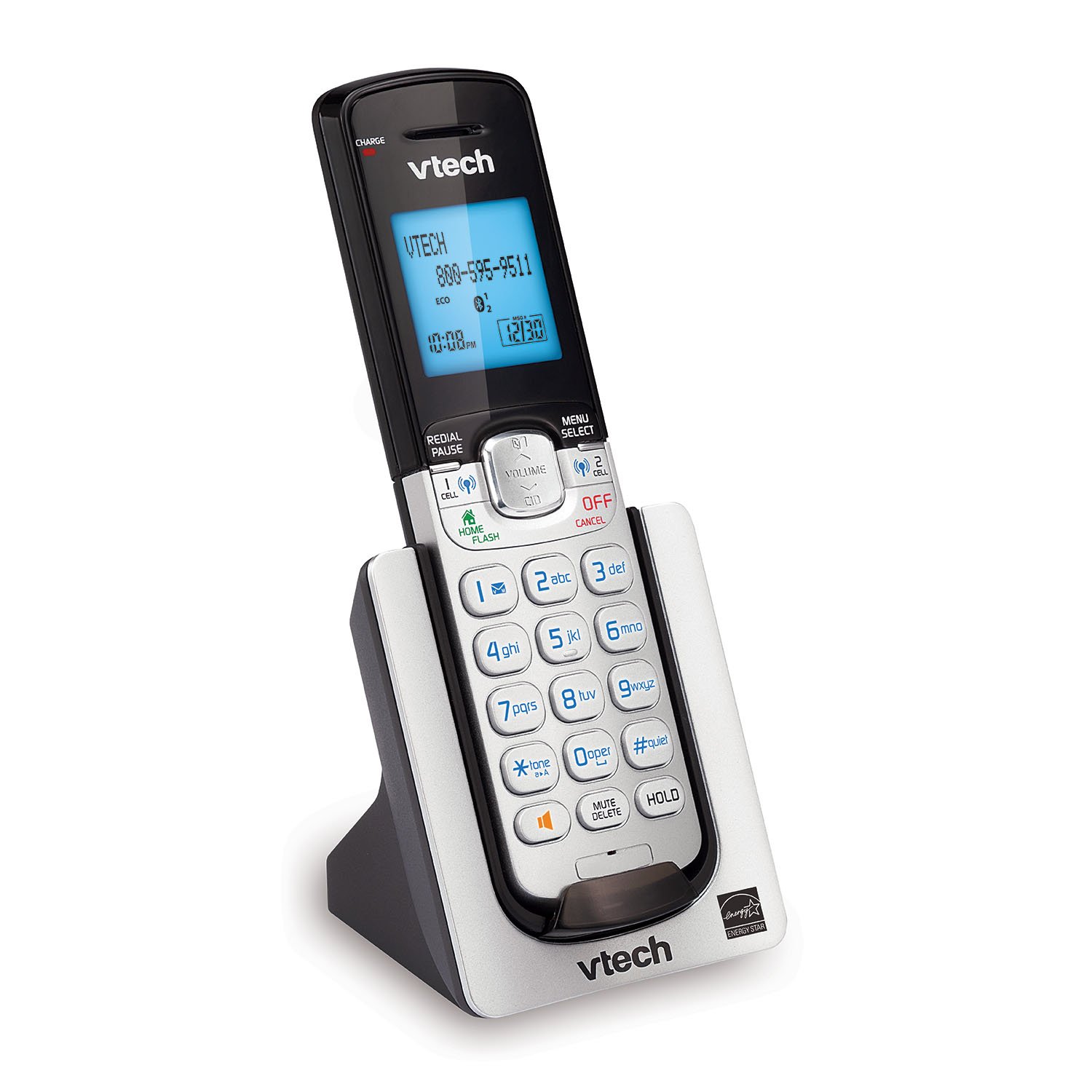 VTech DS6071 Accessory Cordless Handset, Silver/Black | Requires a VTech DS6671 Expandable Phone System to Operate