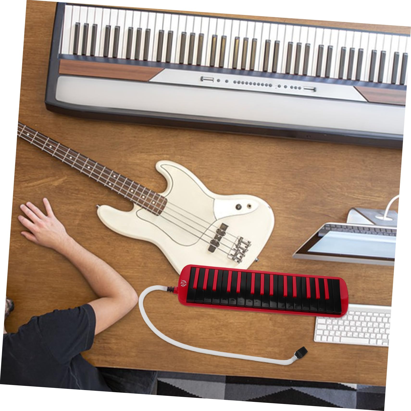 Cabilock Melódica y Estuche Eva con Teclado de Piano de 32 Teclas con Boquilla Instrumento Musical de Viento Ligero Tubos para Principiantes y Adultos