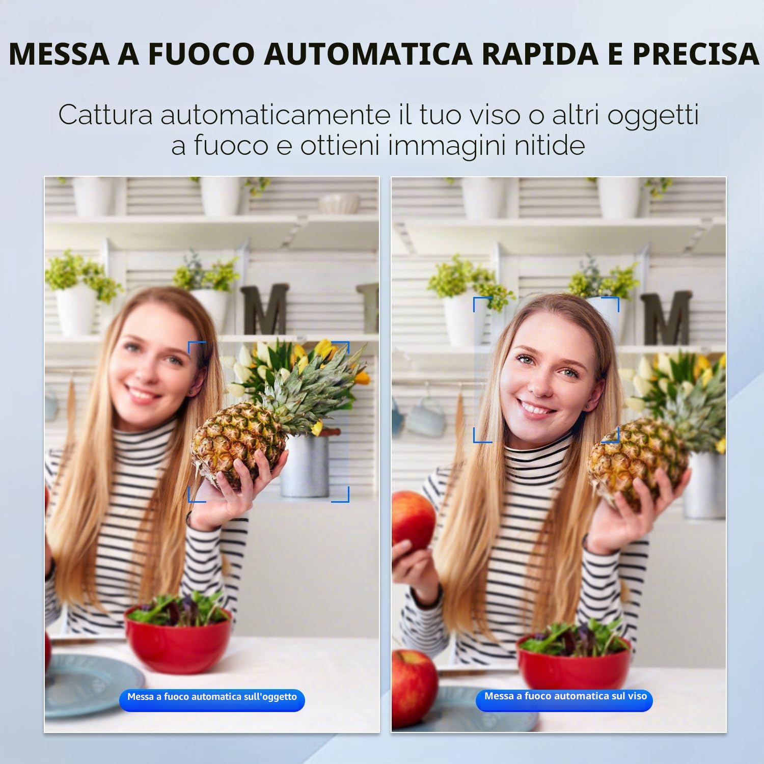 TOALLIN Webcam 2K con Windows Hello, riconoscimento facciale, 5 milioni di pixel, fotocamera per computer con autofocus, webcam USB con microfono e otturatore per la privacy