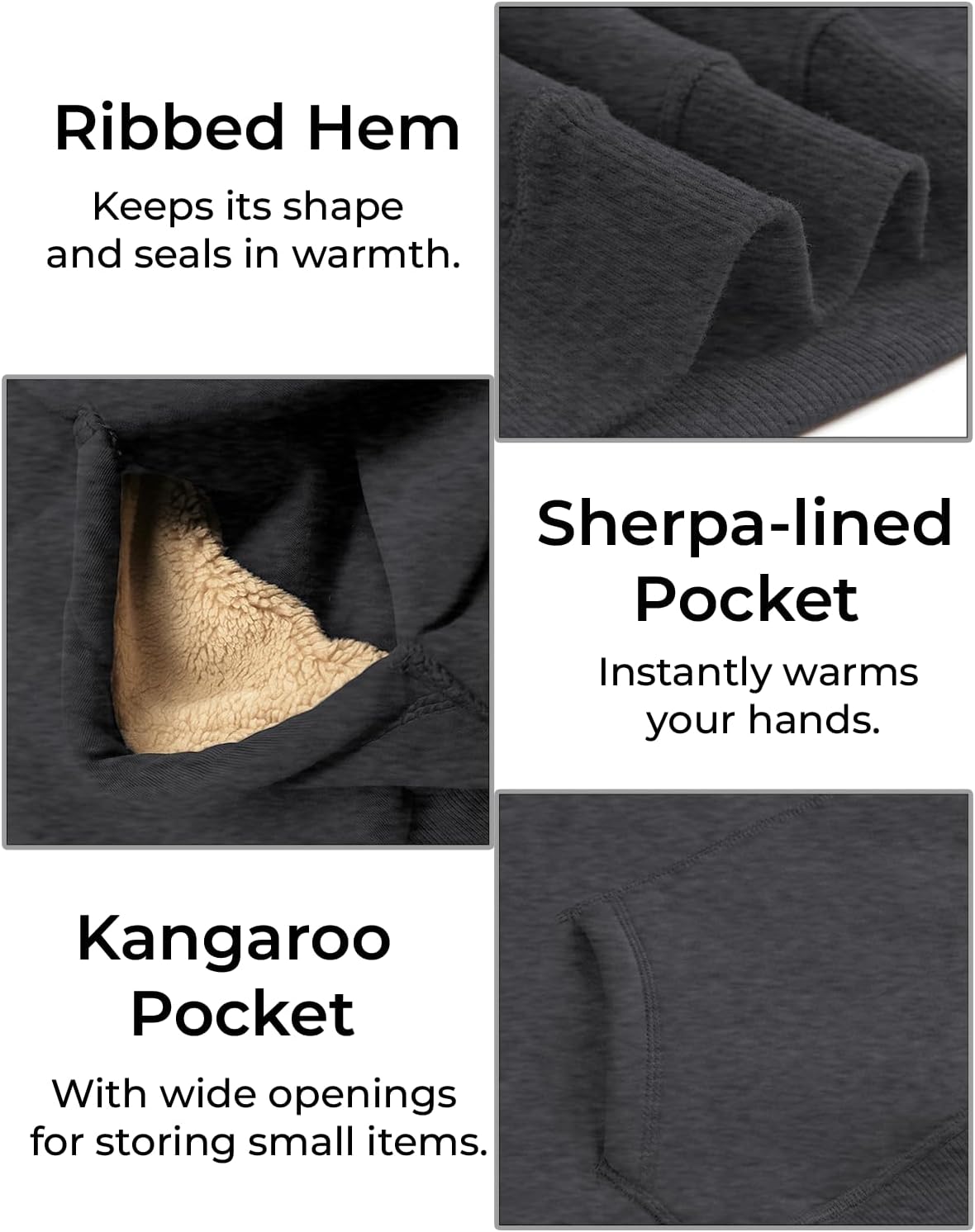 Boladeci Men's Sherpa Lined Hoodie Sweatshirts Heavy Fleece Cotton for Winter Cold Weather - Image 5