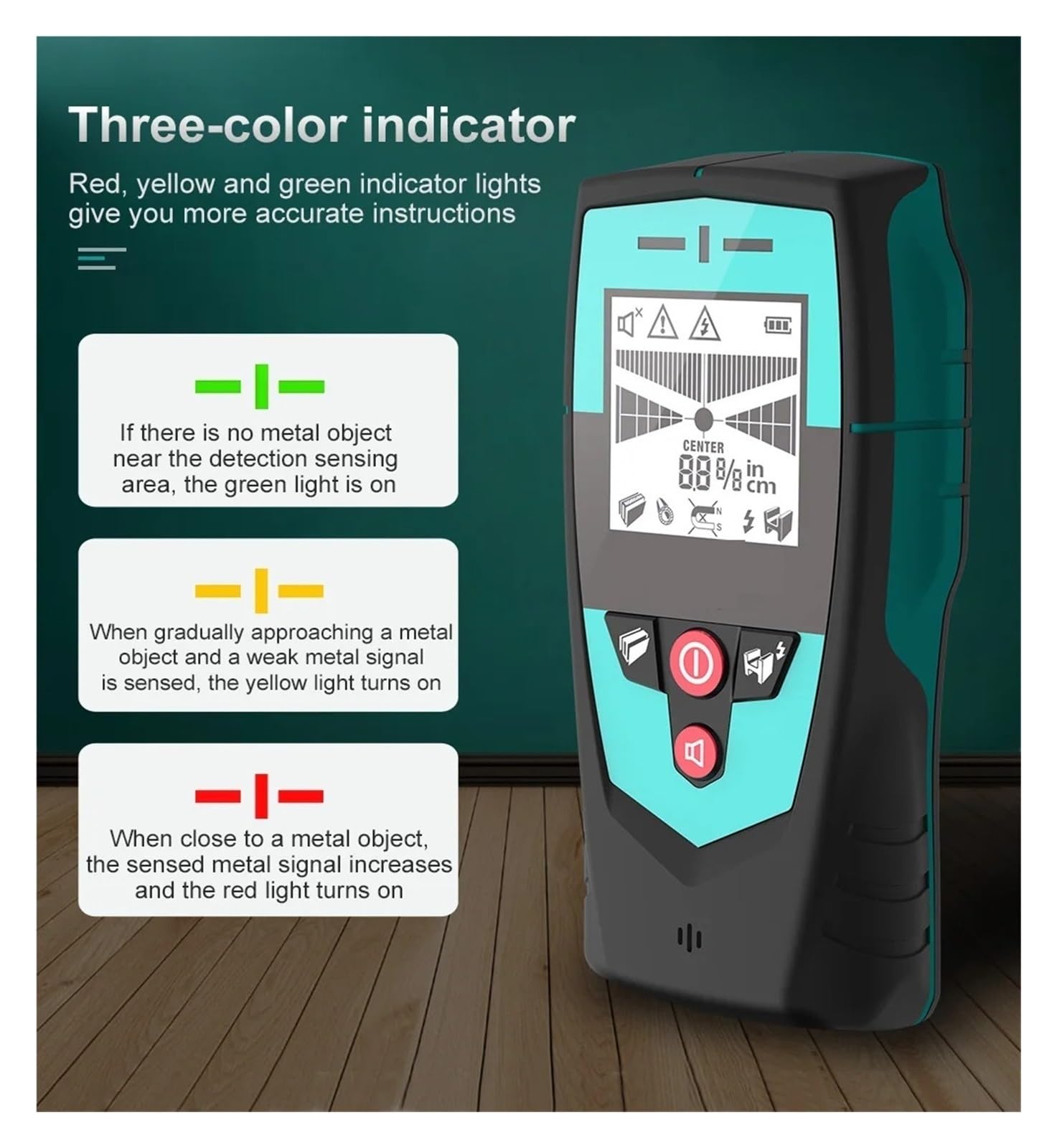 Detector de Vigas, Detector de Pared multifunción con Sensor de área Grande, Detector de Metales, Detector de Vigas portátil, escáner de Pared, Detector de Cables para Madera, Metal y Cables