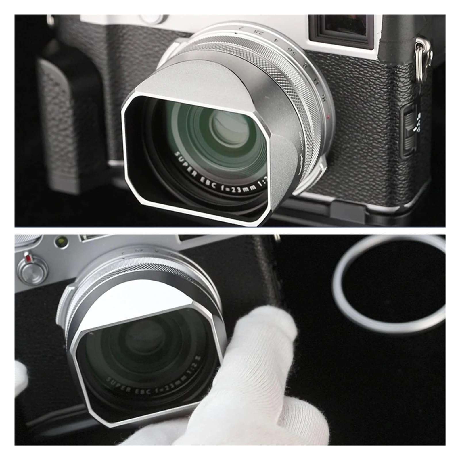 Camera Lens Hood, Compatible con Parasol de Aluminio Fujifilm X100