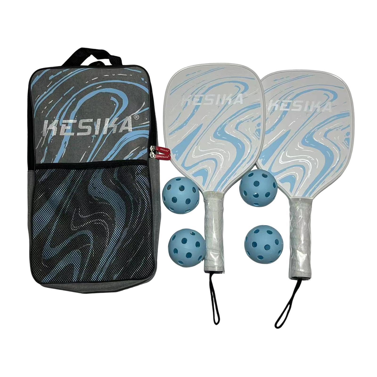 Racchette da Pickleball Portatili con 2 | colorate per divertenti attività ricreative al chiuso e all'aperto. Set di da pickleball con 4 palline. Racchetta da