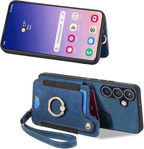 Miniatura 2 de Funda para Samsung Galaxy S24 Plus con tarjetero para mujer y hombre, funda de piel sintética tipo cartera con tapa, soporte de anillo con bloqueo