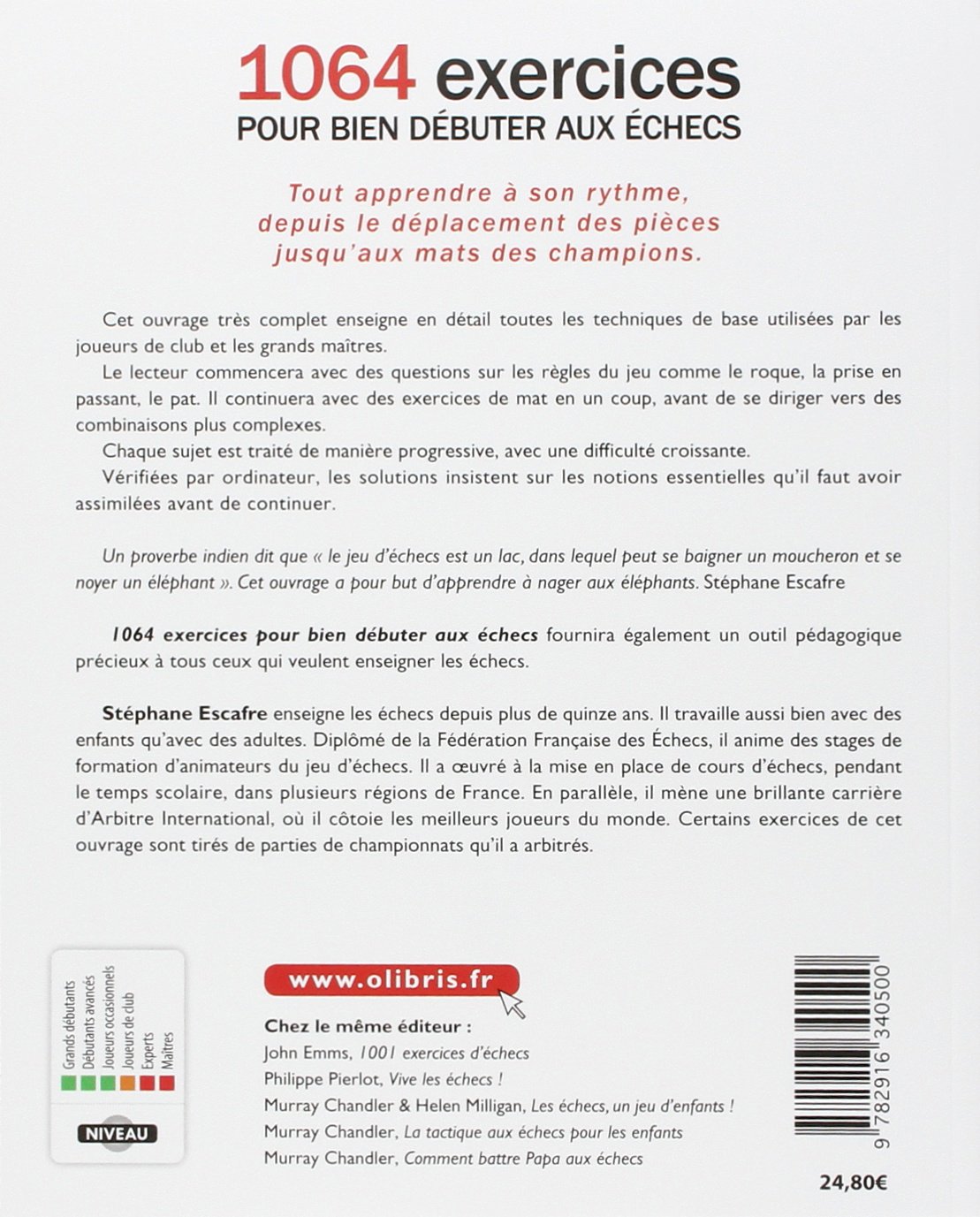 1064 exercices pour bien débuter aux échecs