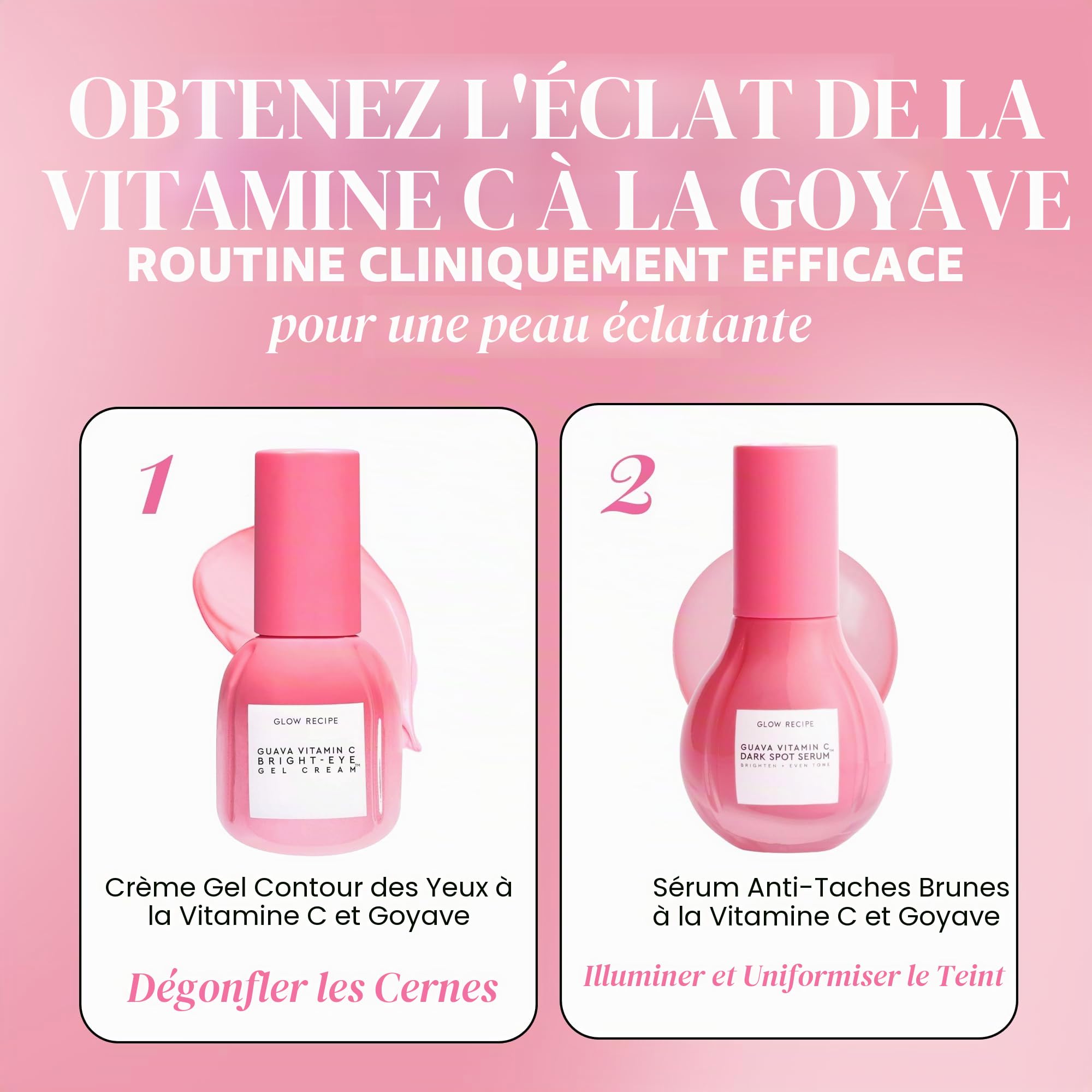Glow Recipe Sérum à la vitamine C à la goyave pour peaux sensibles – Hydratant, éclaircissant et végétalien – Sérum coréen pour le visage pour les taches sombres, même le teint et les rougeurs
