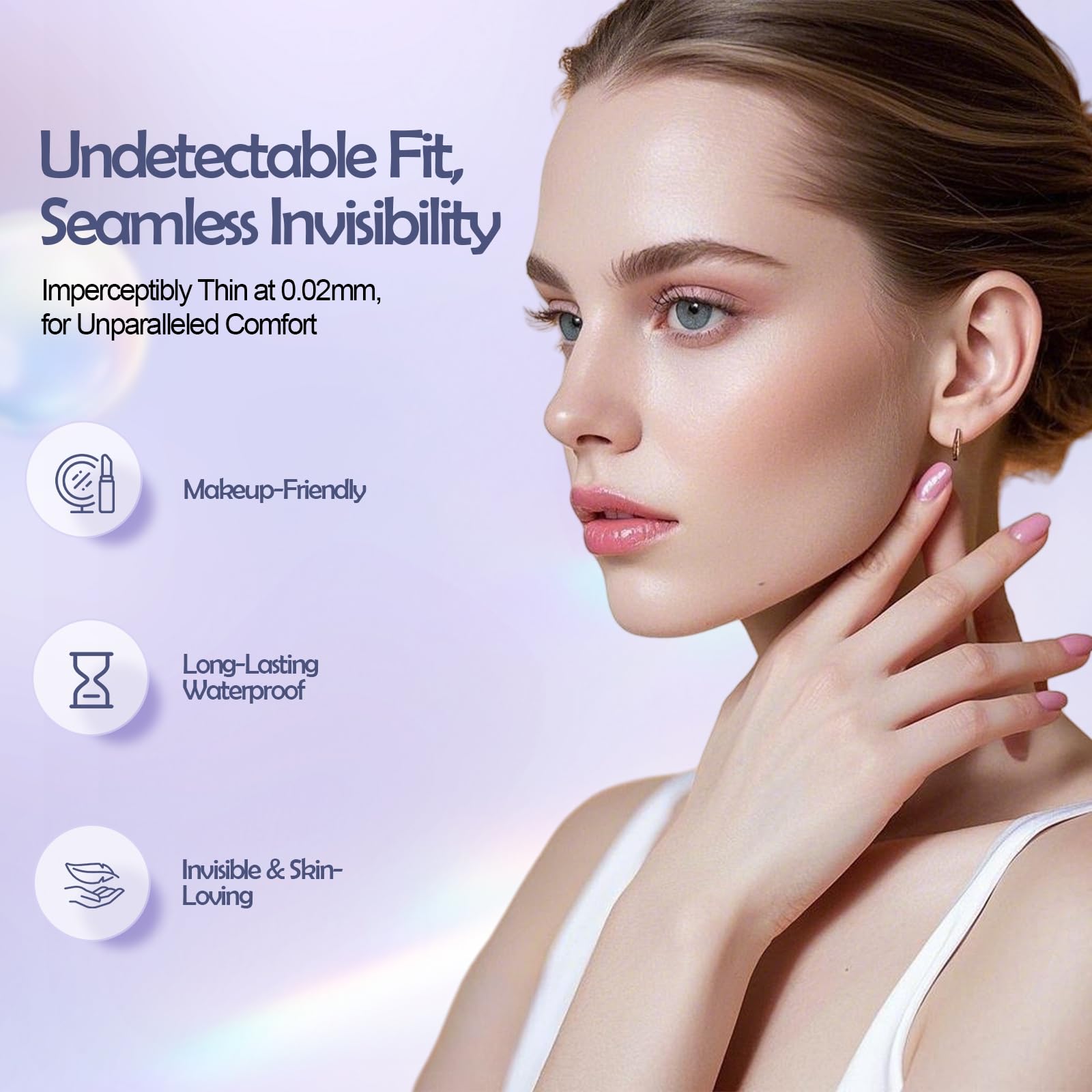 Parches Lifting Facial Invisibles – 80 Parches + 4 Elásticos Ajustables, Efecto V-Line Instantáneo, Rostro Cuello Ojos, Discretos bajo el Maquillaje