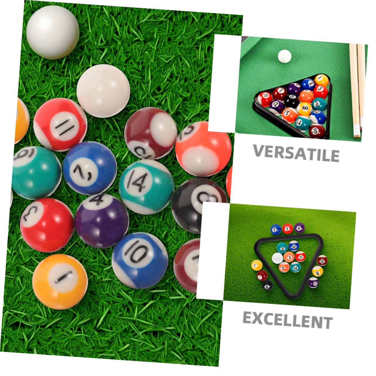 Abaodam Mini Jeu de Table avec 17 Mini-balles en Résine et Accessoires de Table de Billard, Design Sûr et Adapté aux Garçon et Filles pour Usage en Intérieur et Outdoor