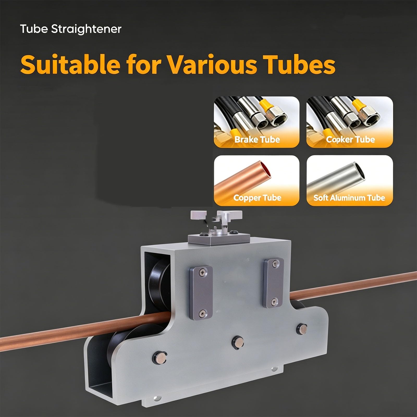 Enderezador de tubos de metal, herramienta manual para combustible, cobre, líneas de freno, ajuste de diámetro de 5 a 13 mm, aleación de aluminio duradera para reparación de tuberías de aluminio suave