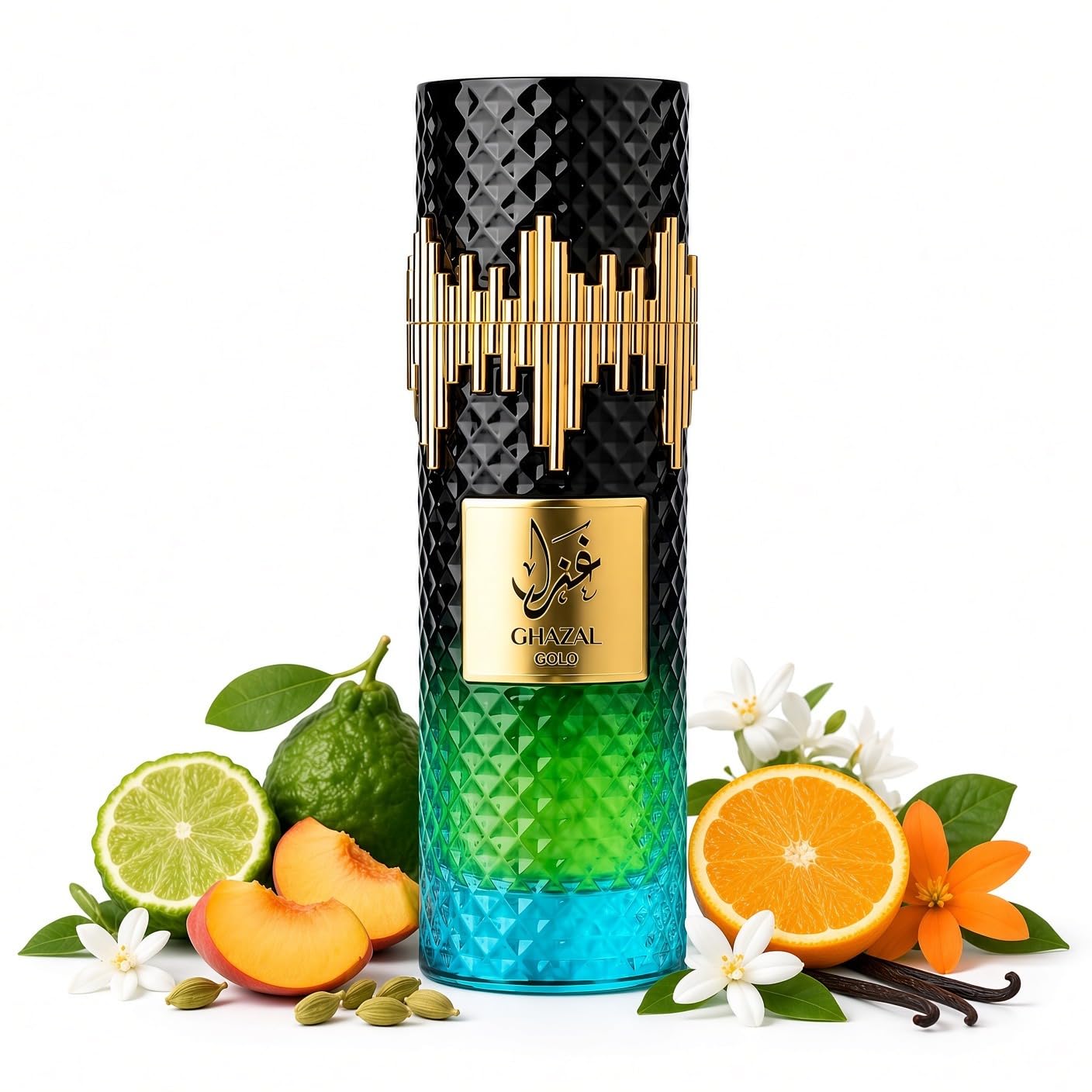 Ghazal Gold | Sweet Peach Jasmine Vanilla Fragrance | Long Lasting Warm Floral Unisex Perfume | Eau de Parfum 100ml/3.4oz