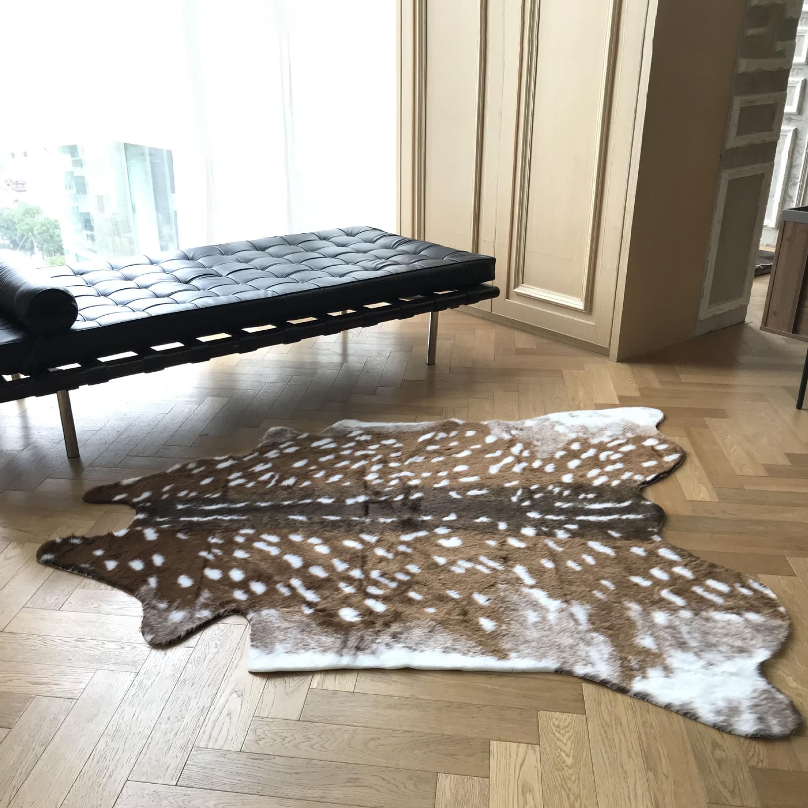 Tappeto con Stampa in Stile Pelle di Mucca,Tappeto con Stampa Animalier,Tappeto Mucca,Tappeto in Finta Pelle Bovina,Tappeto Imitato in Pelle di Animali,Pelle Scamosciata Artificiale