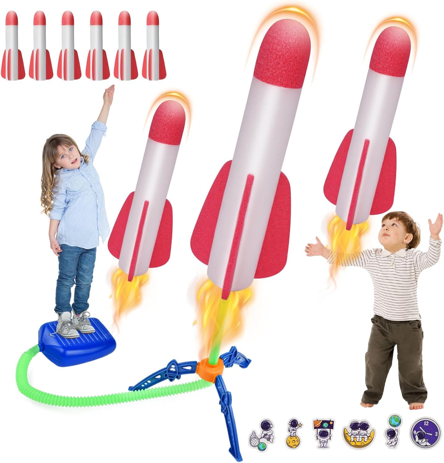 Lanceur de fusée en mousse pour enfants 3-12 ans jouet d'extérieur