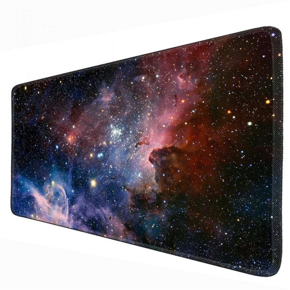 QETUOA 40 * 90 Cm Large Mouse Pad Game Player Mouse Pad Rubber Game Table Mat With Locking Edge Outer Space Nebula