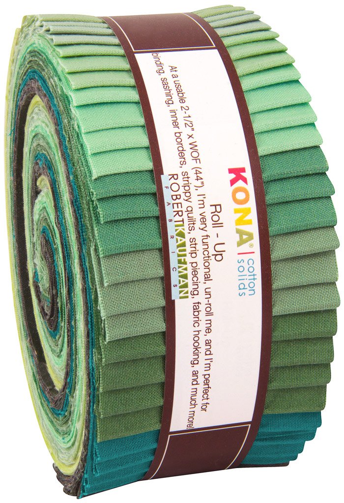 Robert Kaufman Multicolored 2-1/2" Strips Kona Cotton Spring Meadows 40 Piece,