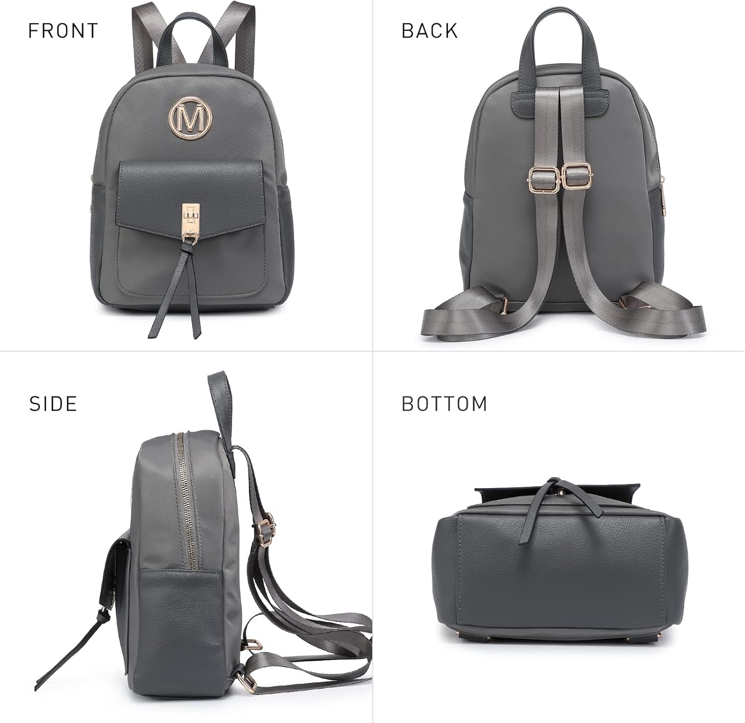 Mini Backpack Purse for Women, Lightweight Nylon Travel Daypack with Tassel - Image 3