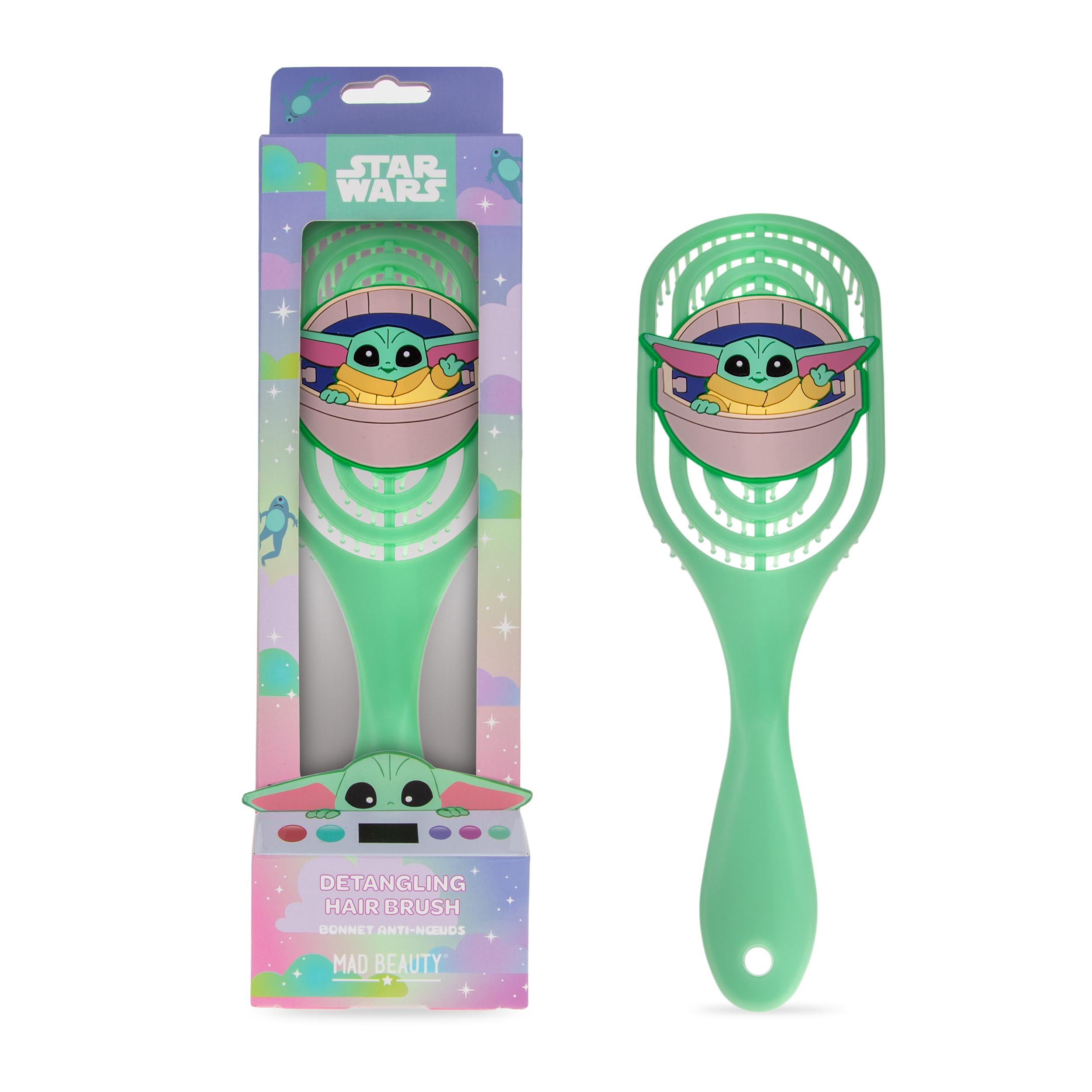 Star Wars Grogu Detangling Hair Brush | Officially Licensed | Gentle on All Hair Types | Star Wars Gift | Mad Beauty