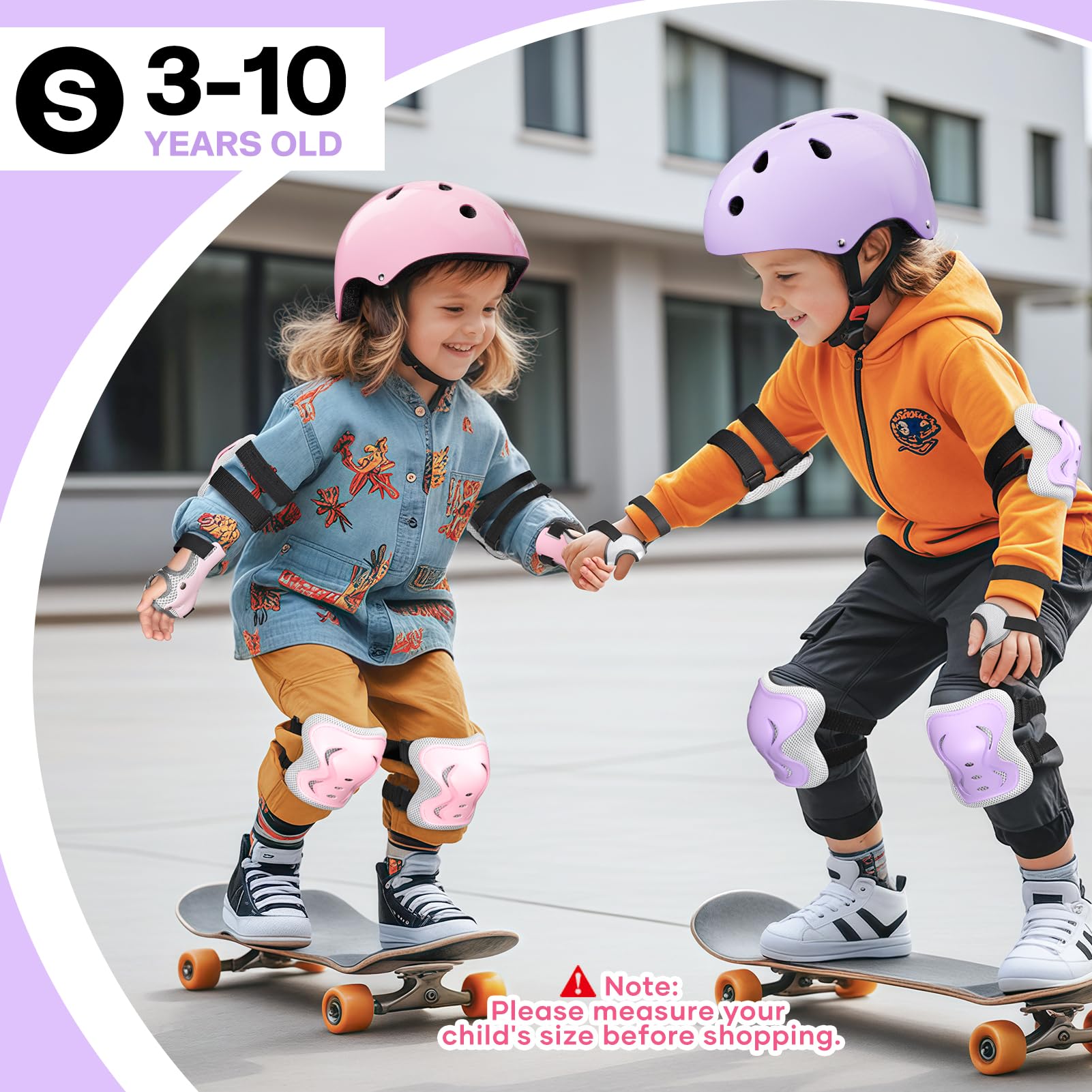 Ginocchiere per bambini, con casco, a partire dai 3 anni, set di protezioni per pattini in linea, scooter e pattini a rotelle